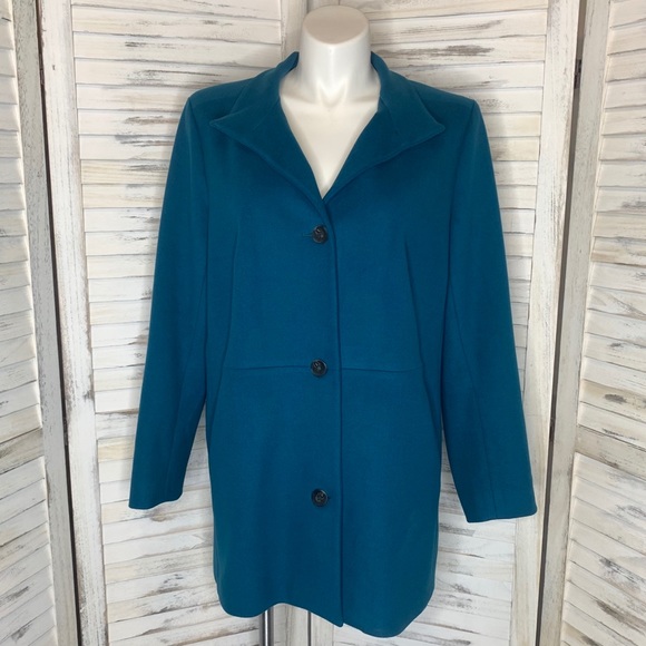 J. JILL Berkshires Coat Peacock Blue Peacoat XL - Picture 3 of 9